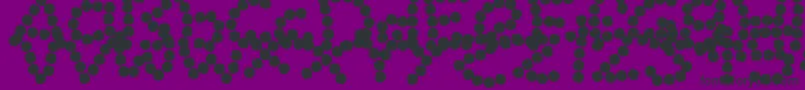 BeadNecklace-Schriftart – Schwarze Schriften auf violettem Hintergrund