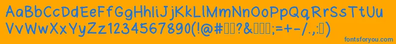 Joannesfreehand Font – Blue Fonts on Orange Background