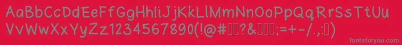 Joannesfreehand Font – Gray Fonts on Red Background