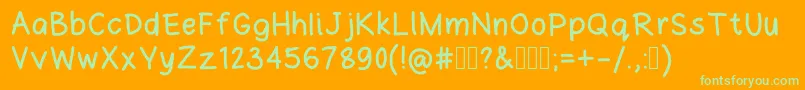Joannesfreehand Font – Green Fonts on Orange Background
