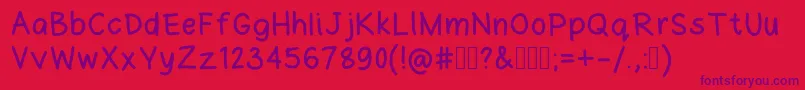 Joannesfreehand Font – Purple Fonts on Red Background
