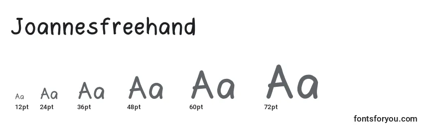 Joannesfreehand Font Sizes