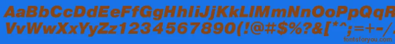 Lisätietoja PragmaticaBlackOblique-fontista PragmaticaBlackOblique-fontti – ruskeat fontit sinisellä taustalla