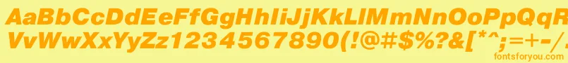 PragmaticaBlackOblique Font – Orange Fonts on Yellow Background