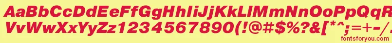 PragmaticaBlackOblique Font – Red Fonts on Yellow Background