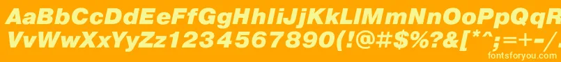 PragmaticaBlackOblique Font – Yellow Fonts on Orange Background