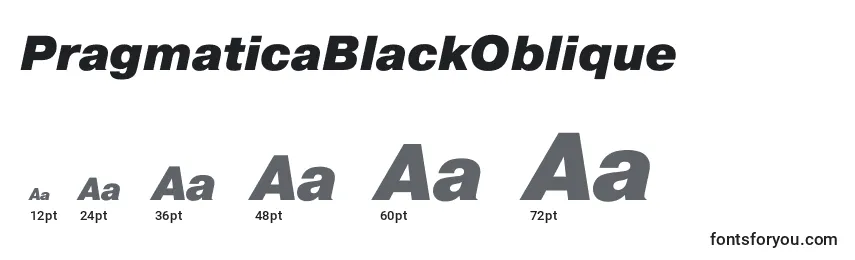 Размеры шрифта PragmaticaBlackOblique
