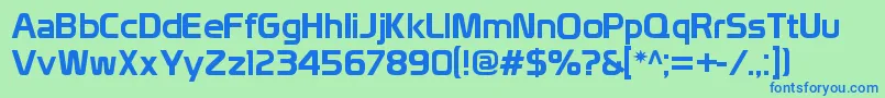 Prototype Font – Blue Fonts on Green Background