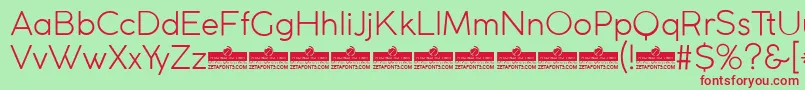 CocogothicLightTrial Font – Red Fonts on Green Background