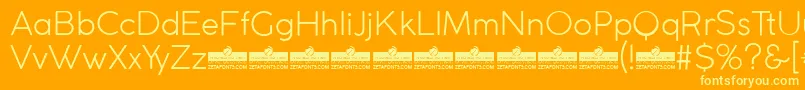 CocogothicLightTrial Font – Yellow Fonts on Orange Background