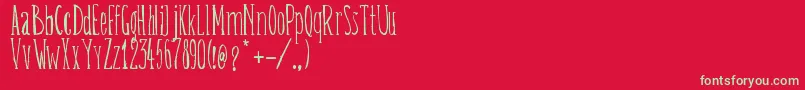 フォントBelisaPlumilla – 赤い背景に緑の文字