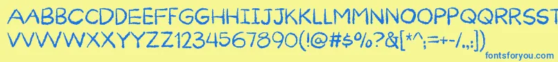 CuriousnessDemo Font – Blue Fonts on Yellow Background
