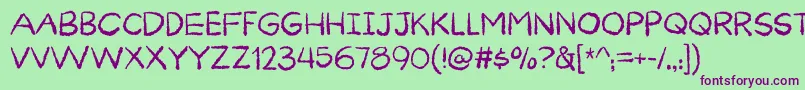 CuriousnessDemo Font – Purple Fonts on Green Background