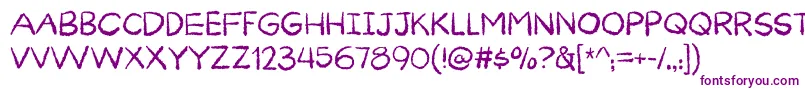 Czcionka CuriousnessDemo – fioletowe czcionki na białym tle