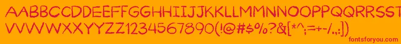 CuriousnessDemo Font – Red Fonts on Orange Background