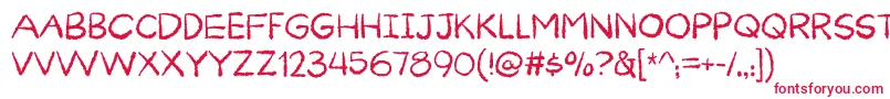 Шрифт CuriousnessDemo – красные шрифты на белом фоне