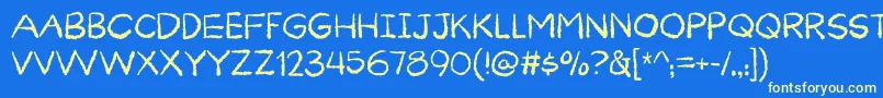 CuriousnessDemo Font – Yellow Fonts on Blue Background