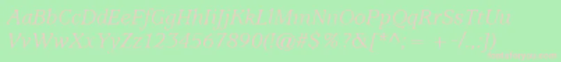 ItcUsherwoodLtBookItalic Font – Pink Fonts on Green Background