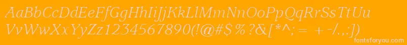 ItcUsherwoodLtBookItalic Font – Pink Fonts on Orange Background