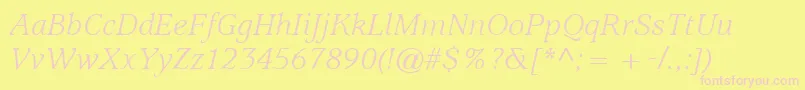 ItcUsherwoodLtBookItalic Font – Pink Fonts on Yellow Background