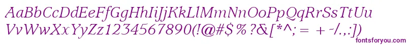 ItcUsherwoodLtBookItalic Font – Purple Fonts on White Background