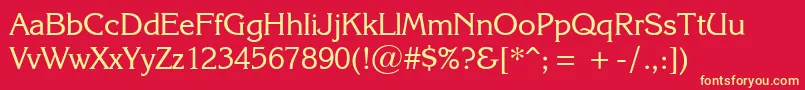 Karina Font – Yellow Fonts on Red Background