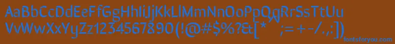 Fonte SirinstencilRegular – fontes azuis em um fundo marrom