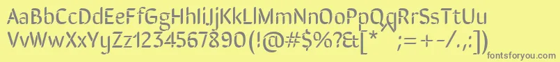 フォントSirinstencilRegular – 黄色の背景に灰色の文字