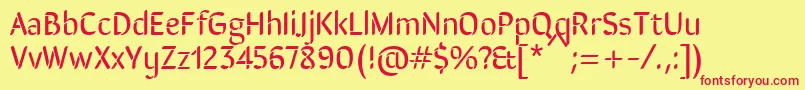 SirinstencilRegular Font – Red Fonts on Yellow Background