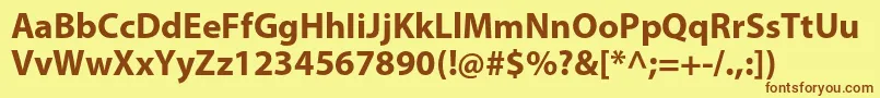 Шрифт MyriadproBold – коричневые шрифты на жёлтом фоне