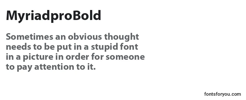 MyriadproBold Font