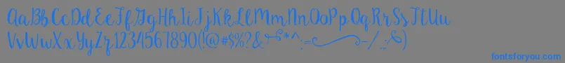 KeAloha-Schriftart – Blaue Schriften auf grauem Hintergrund