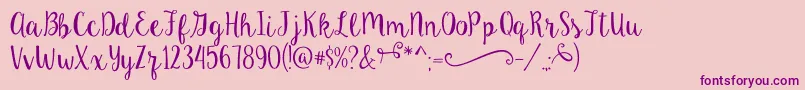 Police KeAloha – polices violettes sur fond rose