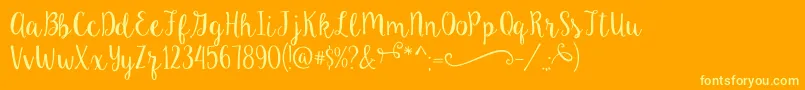 フォントKeAloha – オレンジの背景に黄色の文字