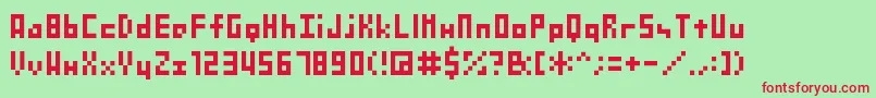 Shakagraphics04 Font – Red Fonts on Green Background