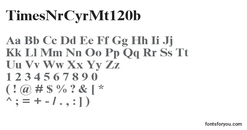Czcionka TimesNrCyrMt120b – alfabet, cyfry, specjalne znaki