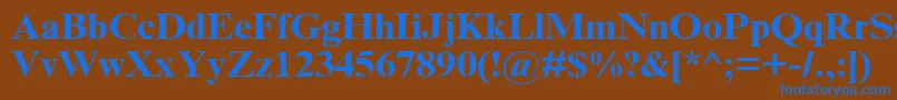TimesNrCyrMt120b Font – Blue Fonts on Brown Background