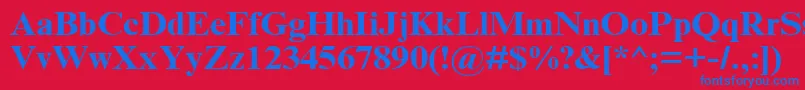 TimesNrCyrMt120b Font – Blue Fonts on Red Background