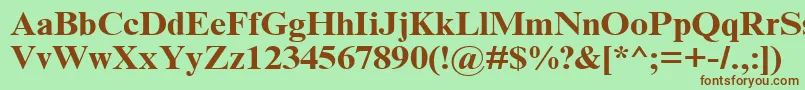 フォントTimesNrCyrMt120b – 緑の背景に茶色のフォント