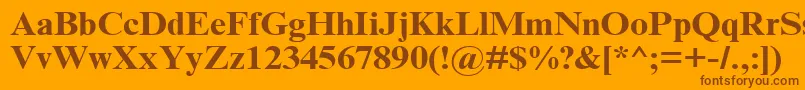 TimesNrCyrMt120b Font – Brown Fonts on Orange Background