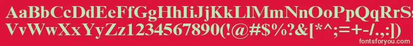 TimesNrCyrMt120b Font – Green Fonts on Red Background