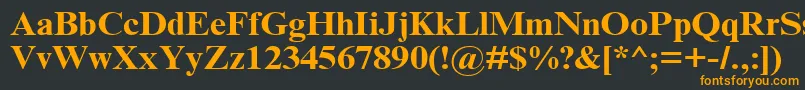 フォントTimesNrCyrMt120b – 黒い背景にオレンジの文字