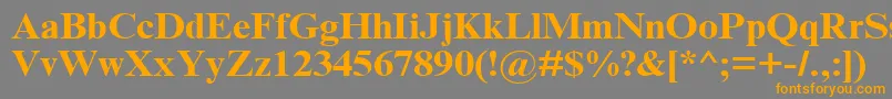 フォントTimesNrCyrMt120b – オレンジの文字は灰色の背景にあります。