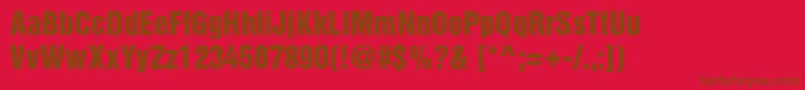 PartridgeinseratRomanSemibold-fontti – ruskeat fontit punaisella taustalla