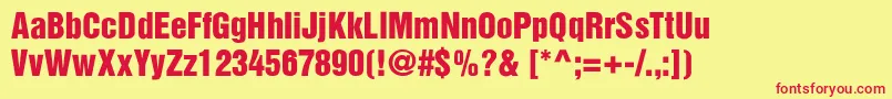 PartridgeinseratRomanSemibold Font – Red Fonts on Yellow Background