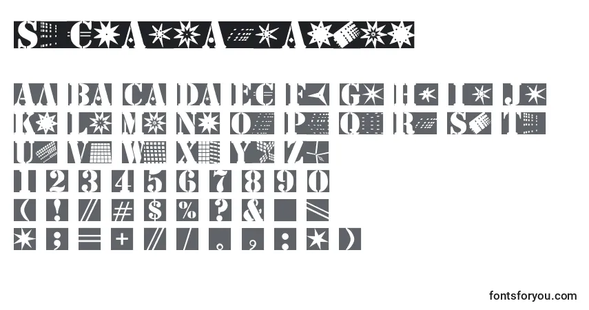 Czcionka Stencilbricksmk – alfabet, cyfry, specjalne znaki