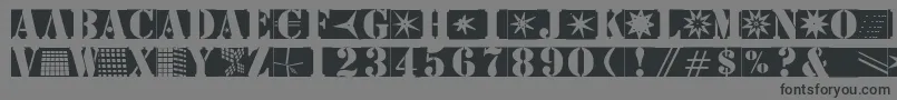 Stencilbricksmk-fontti – mustat fontit harmaalla taustalla