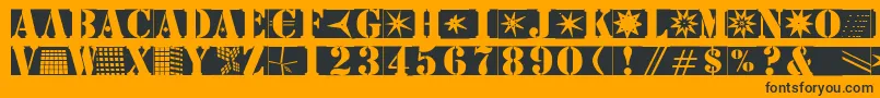 Stencilbricksmk-fontti – mustat fontit oranssilla taustalla