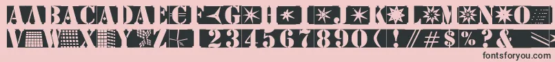Stencilbricksmk-fontti – mustat fontit vaaleanpunaisella taustalla