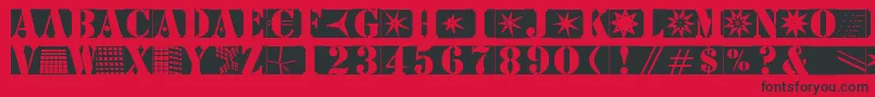 Stencilbricksmk-fontti – mustat fontit punaisella taustalla